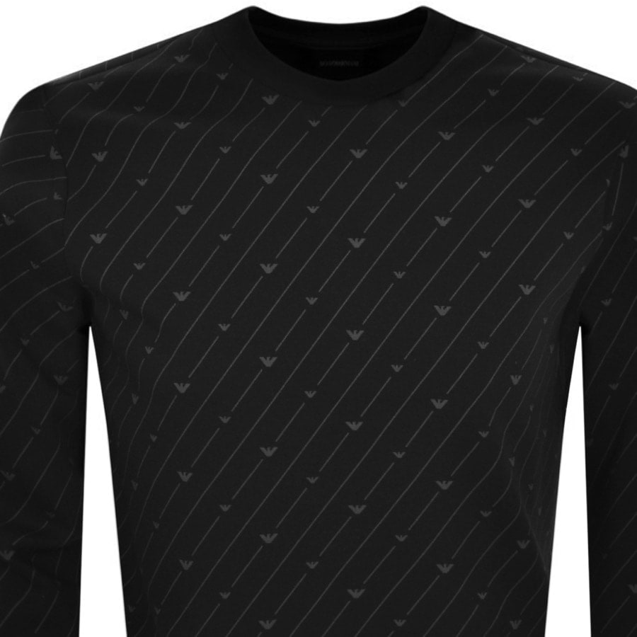 Alternative Image for ProductEmporio Armani Crew Neck Logo Sweatshirt Black2