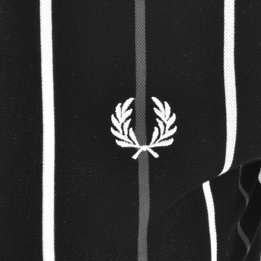 Alternative Image for ProductFred Perry Striped Henley Polo T Shirt Black3