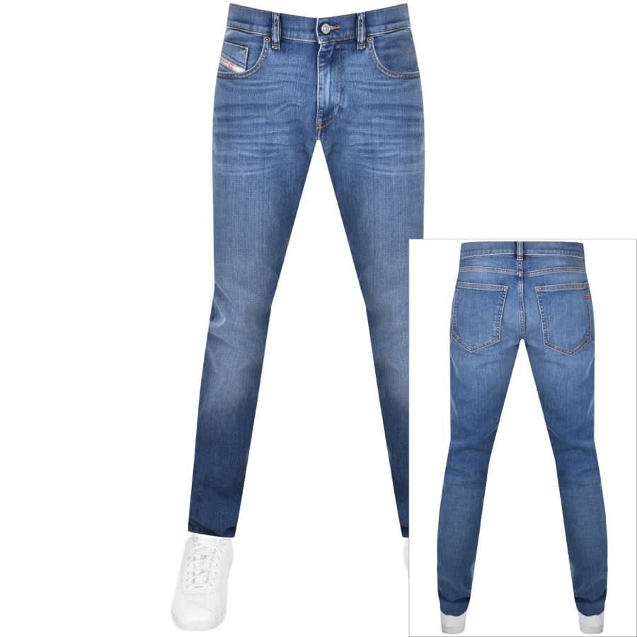 D Strukt Slim Fit Light Wash Jeans Blue 