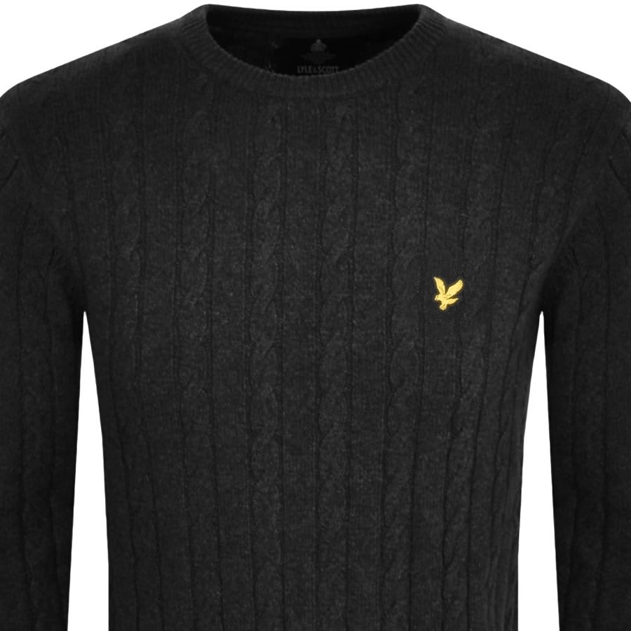 Alternative Image for ProductLyle And Scott Crew Neck Cable Knit Jumper Black2