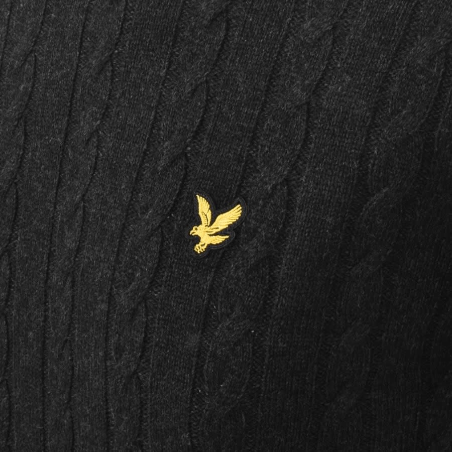 Alternative Image for ProductLyle And Scott Crew Neck Cable Knit Jumper Black3