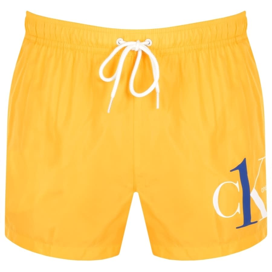 Calvin Klein Logo Swim Shorts Yellow 