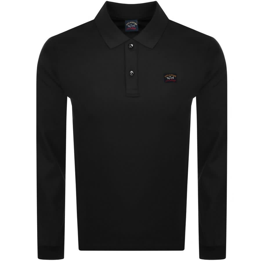 Alternative Image for ProductPaul And Shark Long Sleeved Polo T Shirt Black1