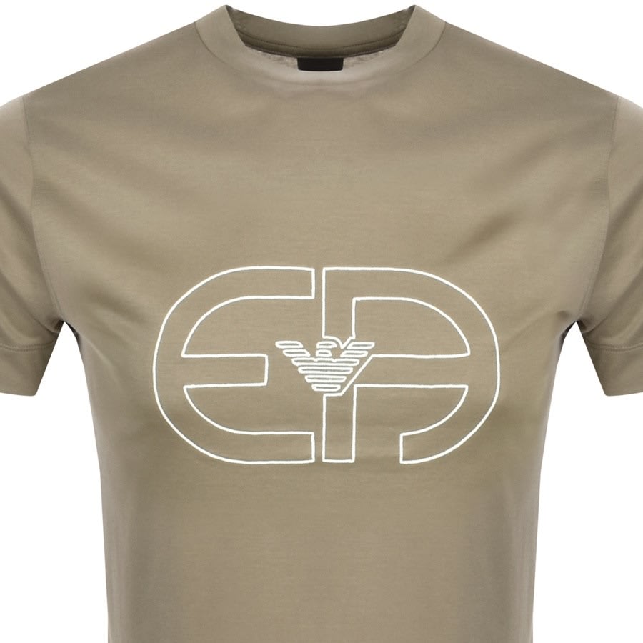Alternative Image for ProductEmporio Armani Crew Neck Logo T Shirt Khaki2