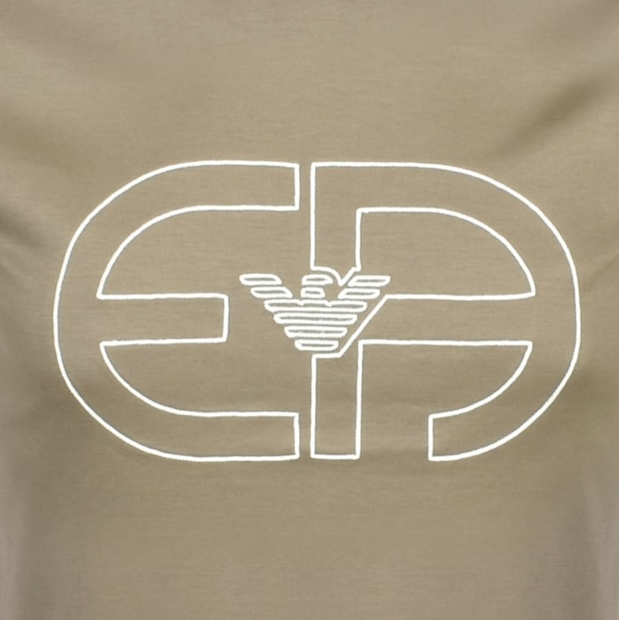 Alternative Image for ProductEmporio Armani Crew Neck Logo T Shirt Khaki3