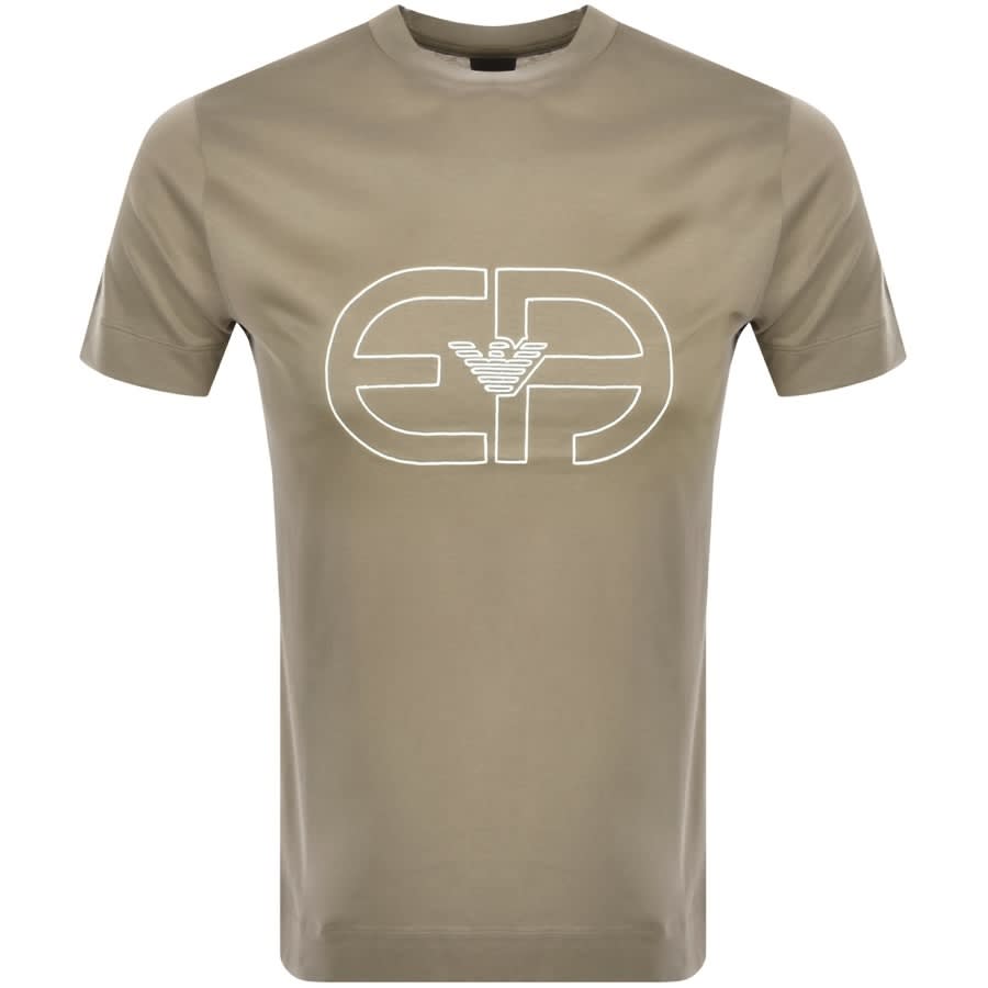 Alternative Image for ProductEmporio Armani Crew Neck Logo T Shirt Khaki1
