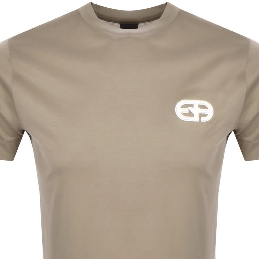Alternative Image for ProductEmporio Armani Crew Neck Logo T Shirt Khaki2