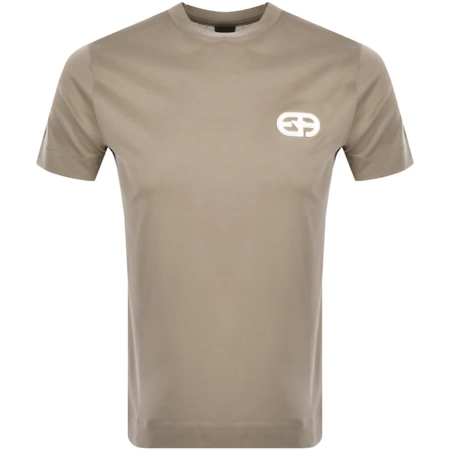 Alternative Image for ProductEmporio Armani Crew Neck Logo T Shirt Khaki1