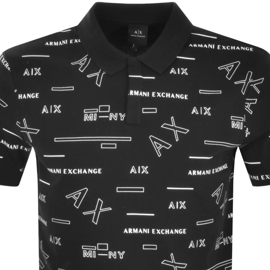 Alternative Image for ProductArmani Exchange Logo Polo T Shirt Black2
