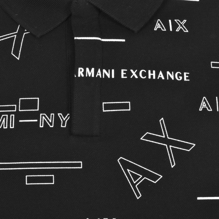 Alternative Image for ProductArmani Exchange Logo Polo T Shirt Black3