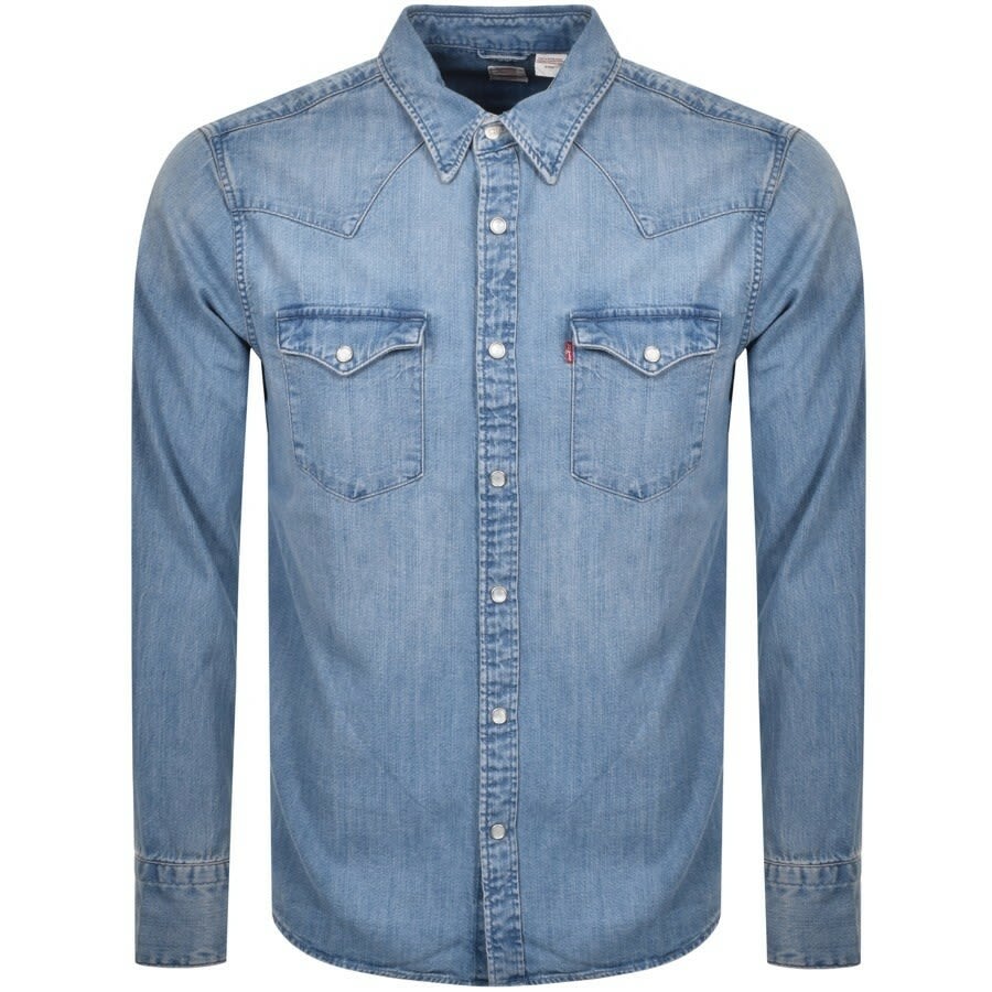 Levis Long Sleeved Barstow Denim Shirt Blue | Mainline Menswear