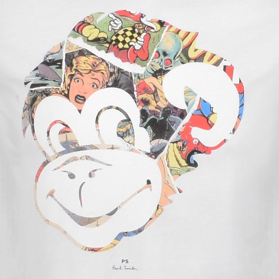 Alternative Image for ProductPS By Paul Smith Monkey Slim Fit T Shirt White3