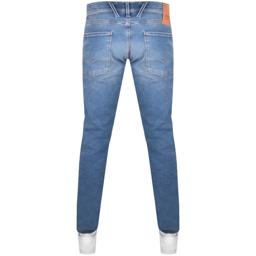 Alternative Image for ProductReplay Anbass Hyperflex Mid Wash Jeans Blue2