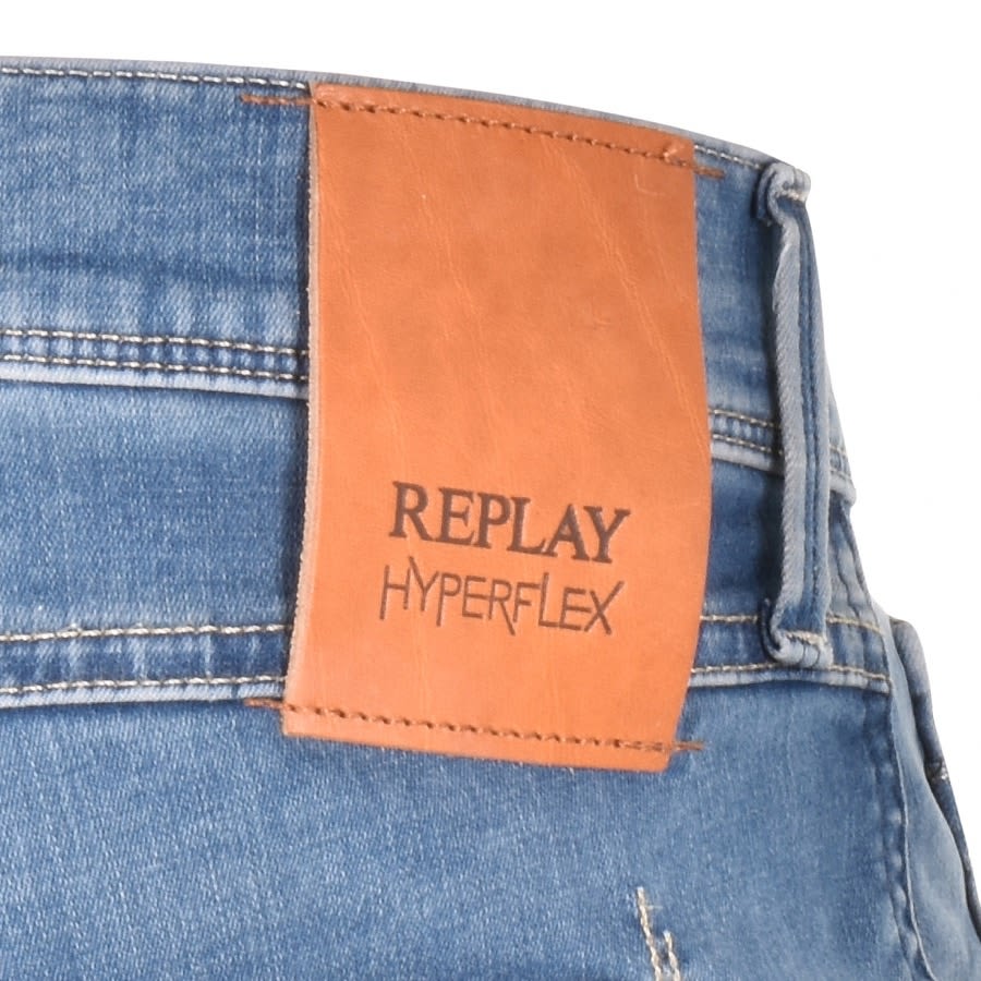 Alternative Image for ProductReplay Anbass Hyperflex Mid Wash Jeans Blue3