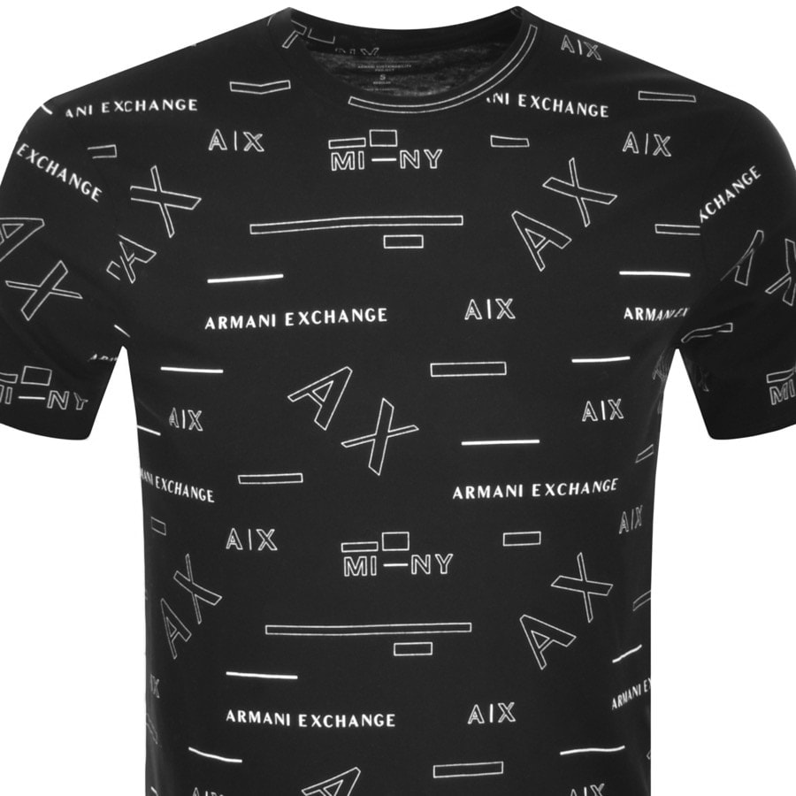 Alternative Image for ProductArmani Exchange Crew Neck Logo T Shirt Black2