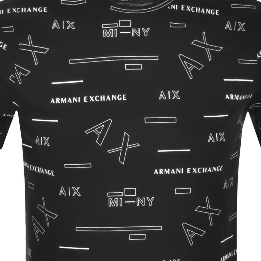 Alternative Image for ProductArmani Exchange Crew Neck Logo T Shirt Black3