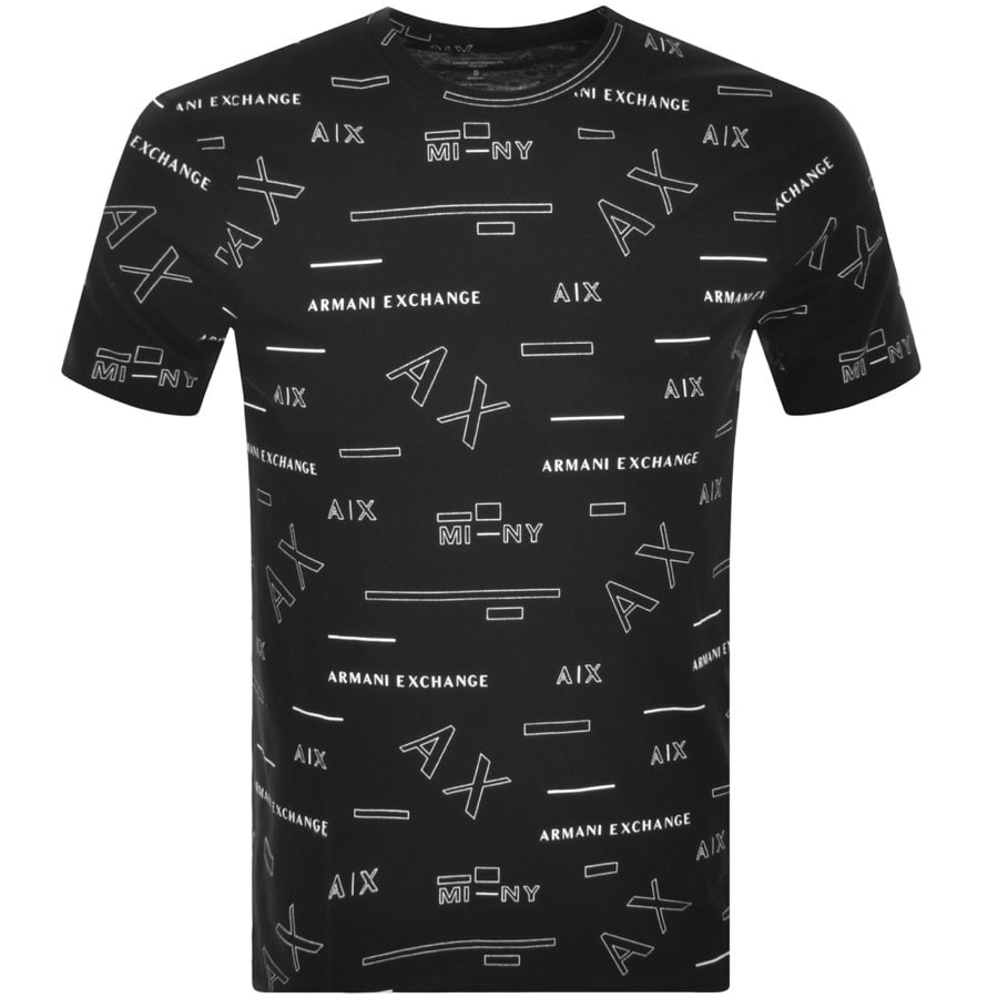 Alternative Image for ProductArmani Exchange Crew Neck Logo T Shirt Black1