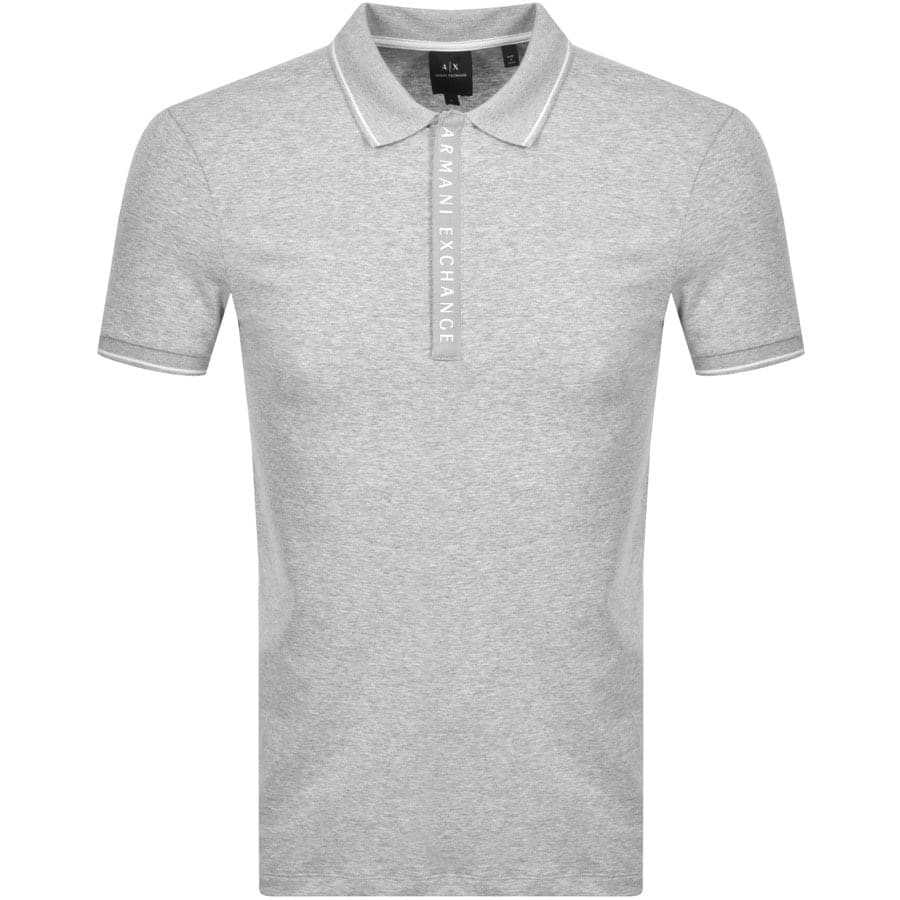 Alternative Image for ProductArmani Exchange Short Sleeved Polo T Shirt Grey1