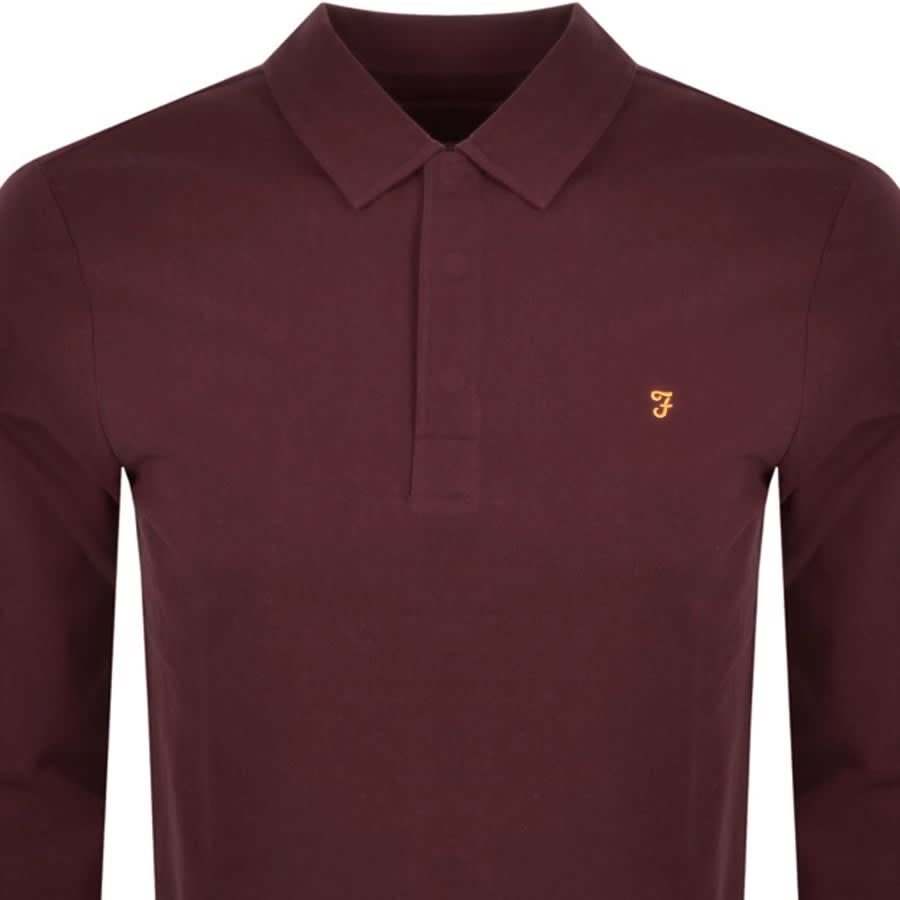 Alternative Image for ProductFarah Vintage Haslam Polo T Shirt Burgundy2