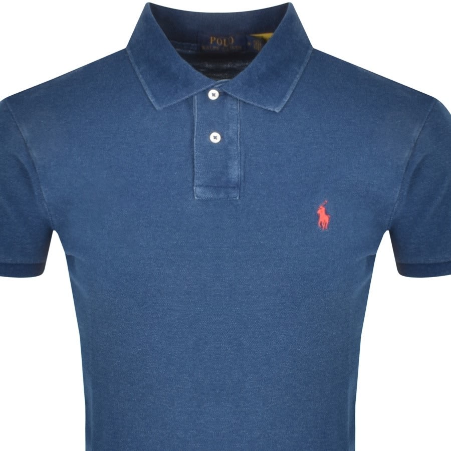 Alternative Image for ProductRalph Lauren Custom Slim Polo T Shirt Navy2