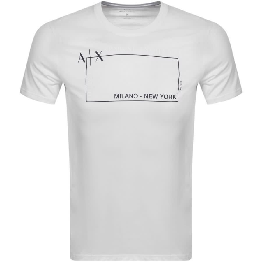 Alternative Image for ProductArmani Exchange Crew Neck Logo T Shirt White1