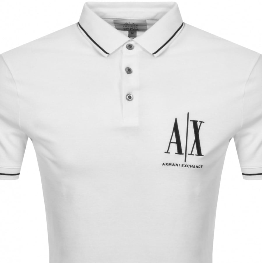 Alternative Image for ProductArmani Exchange Tipped Logo Polo T Shirt White2