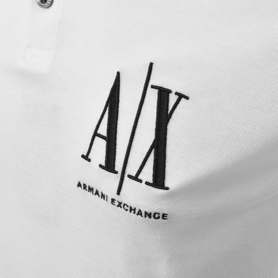 Alternative Image for ProductArmani Exchange Tipped Logo Polo T Shirt White3