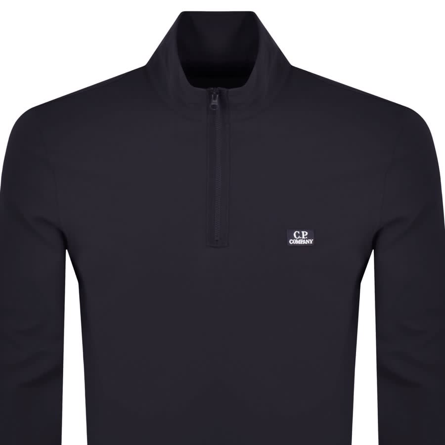Alternative Image for ProductCP Company Half Zip Long Sleeve Polo Shirt Navy2