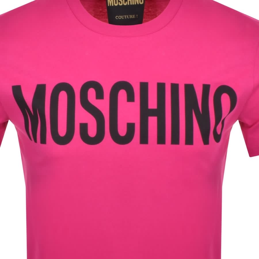 Alternative Image for ProductMoschino Short Sleeve Logo T Shirt Pink3