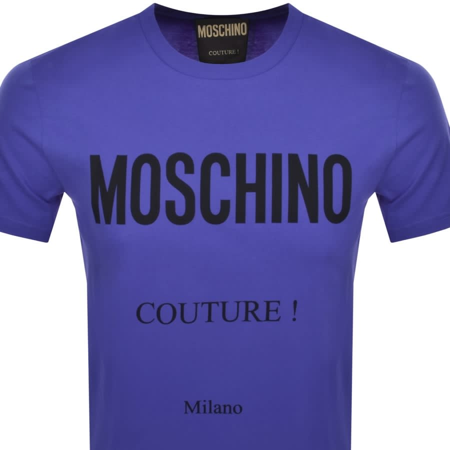 Alternative Image for ProductMoschino Short Sleeve Iconic Logo T Shirt Purple2