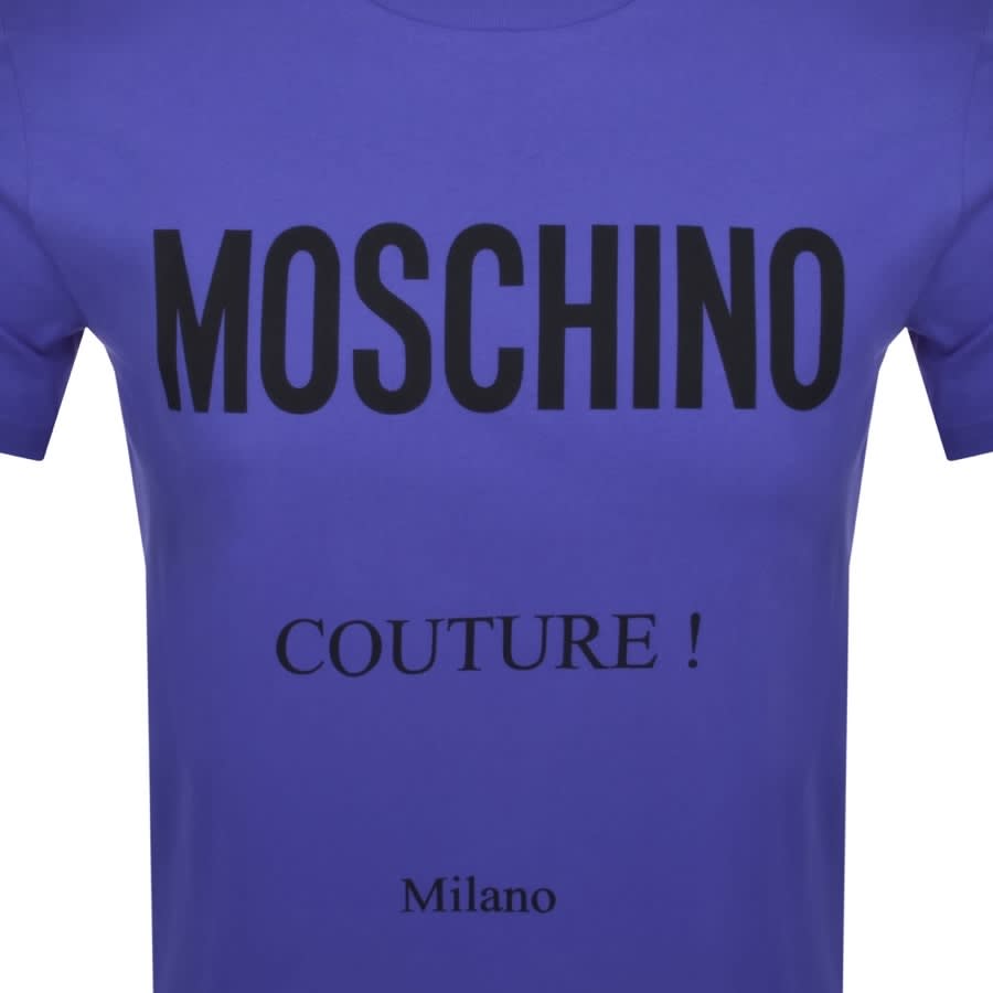 Alternative Image for ProductMoschino Short Sleeve Iconic Logo T Shirt Purple3
