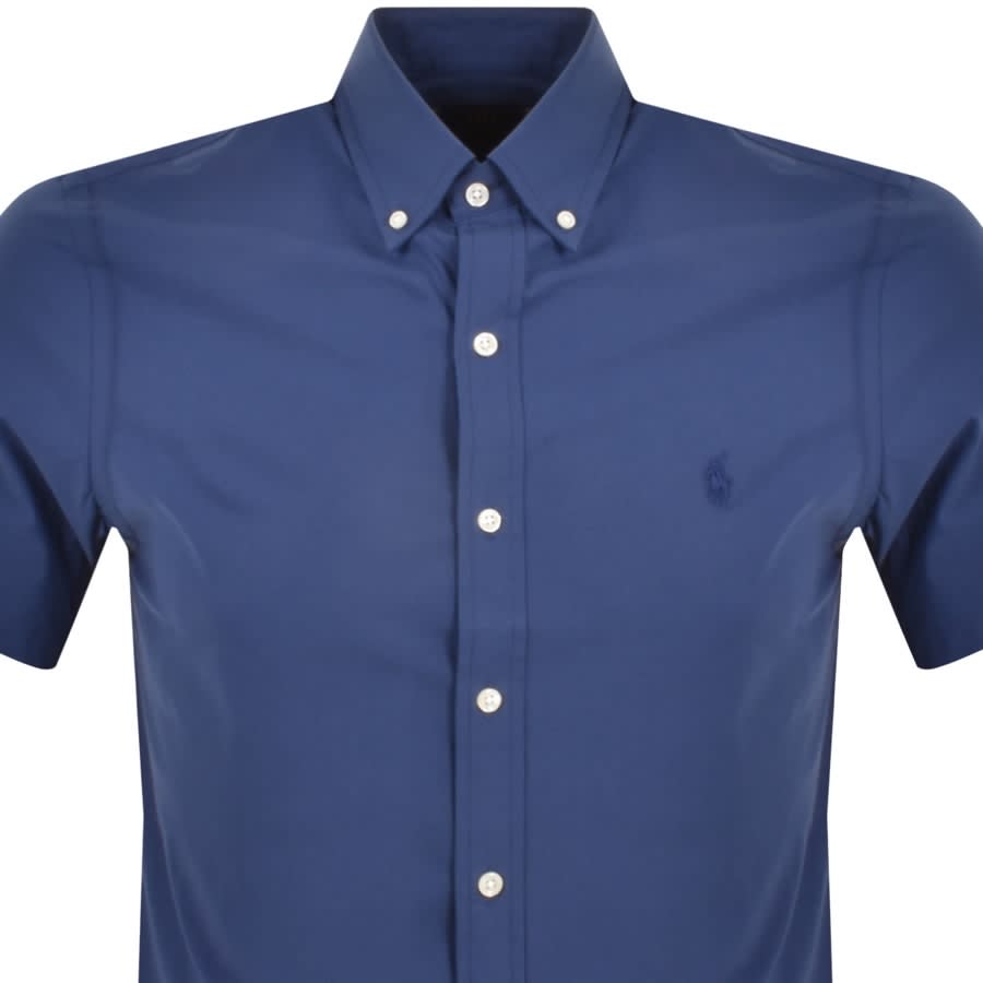 Alternative Image for ProductRalph Lauren Oxford Slim Short Sleeve Shirt Navy2