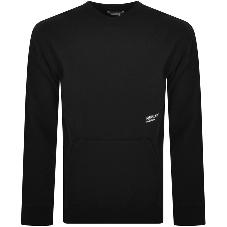 Main Product Image for Replay Crew Neck Sweatshirt Black