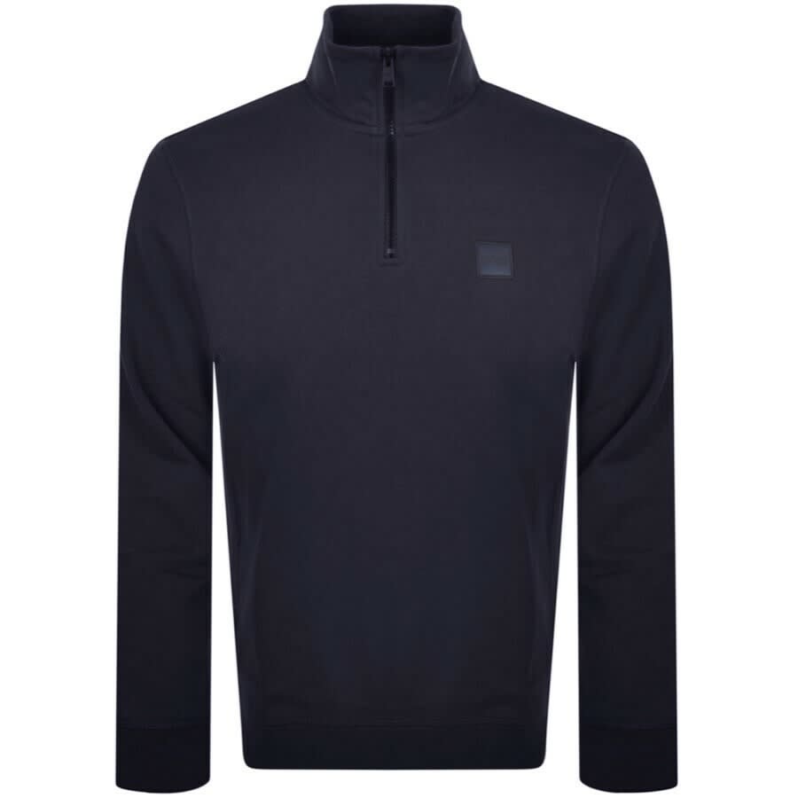 BOSS Zetrust Half Zip Sweatshirt Navy | Mainline Menswear Ireland