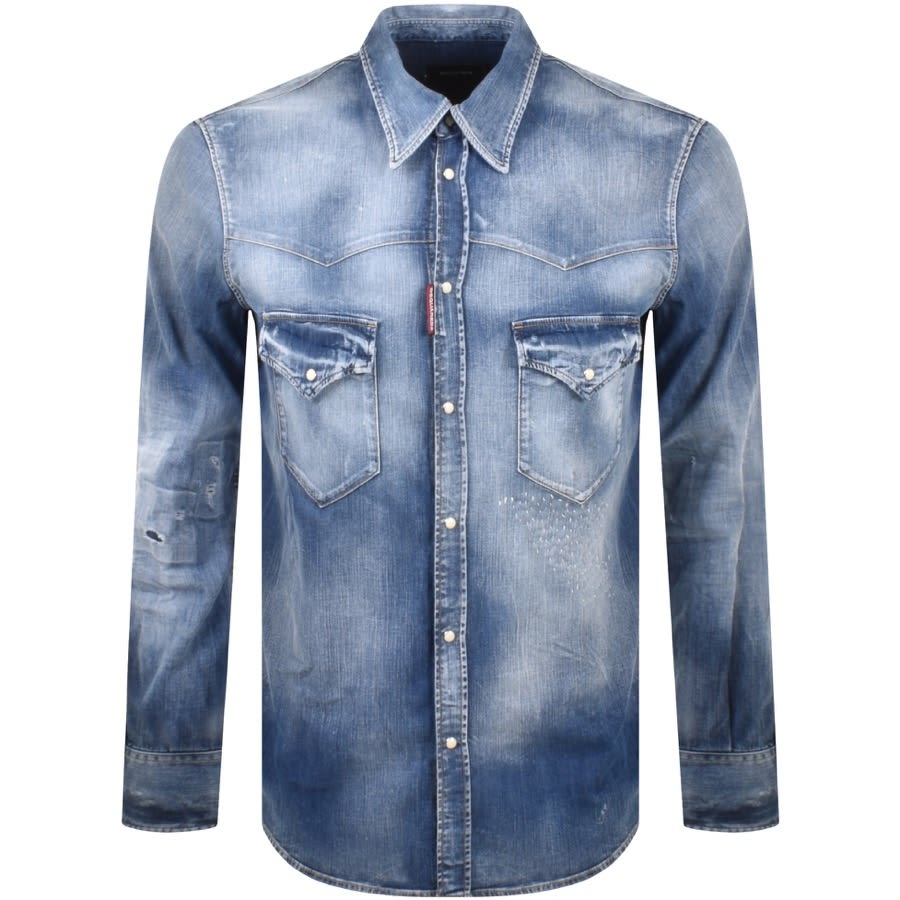 DSQUARED2 New Western Shirt Blue | Mainline Menswear United States