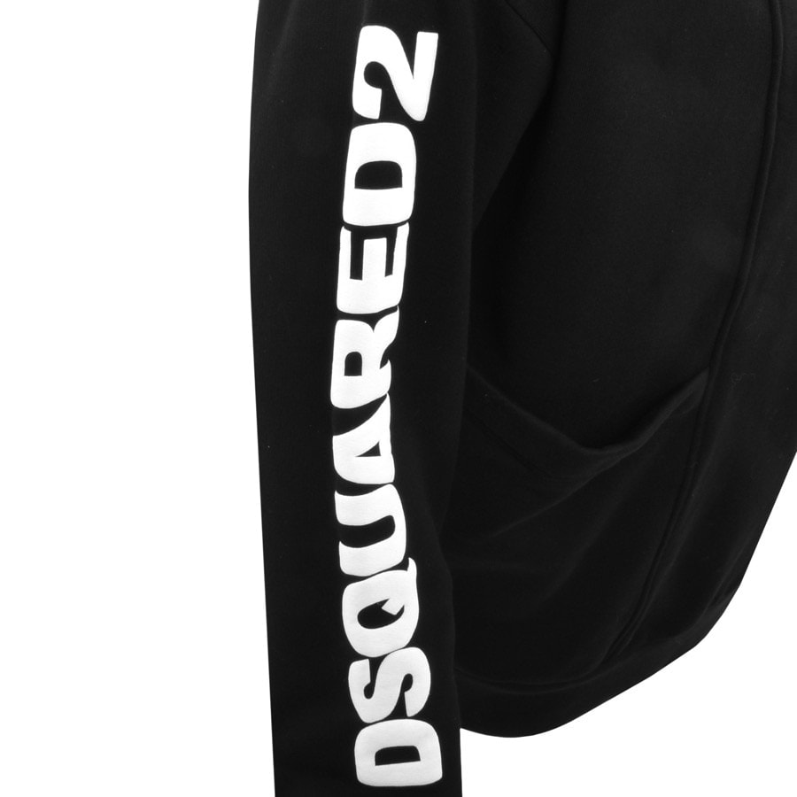 DSQUARED2 Double Neck Pullover Hoodie Black