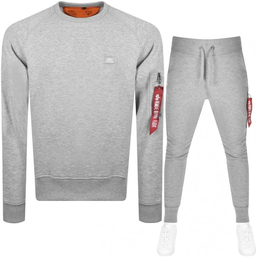 And so on Integral shovel Alpha Industries X Fit Slim Tracksuit Grey | Mainline Menswear United States