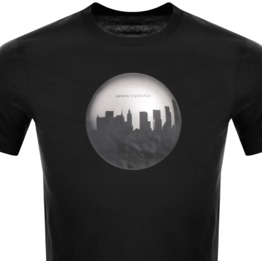 Alternative Image for ProductArmani Exchange Crew Neck Logo T Shirt Black2