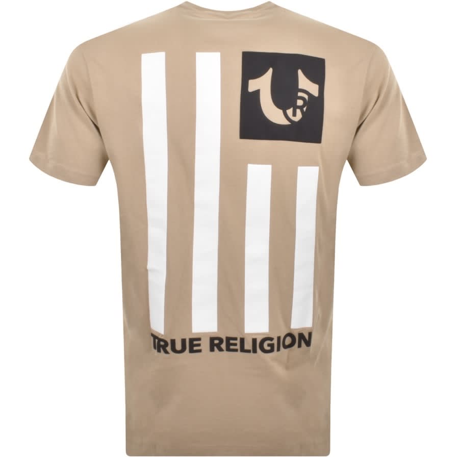 Alternative Image for ProductTrue Religion Trademark Flag T Shirt Beige3