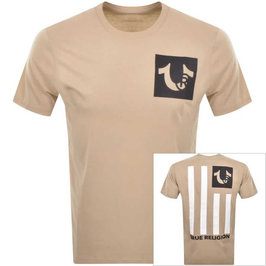 True Religion Trademark Flag T Shirt Beige | Mainline Menswear United ...