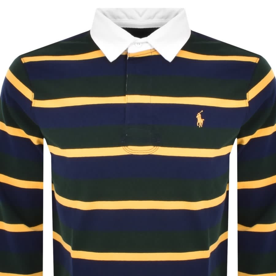 Ralph Lauren Long Sleeve Rugby Polo T Shirt Green | Mainline Menswear ...