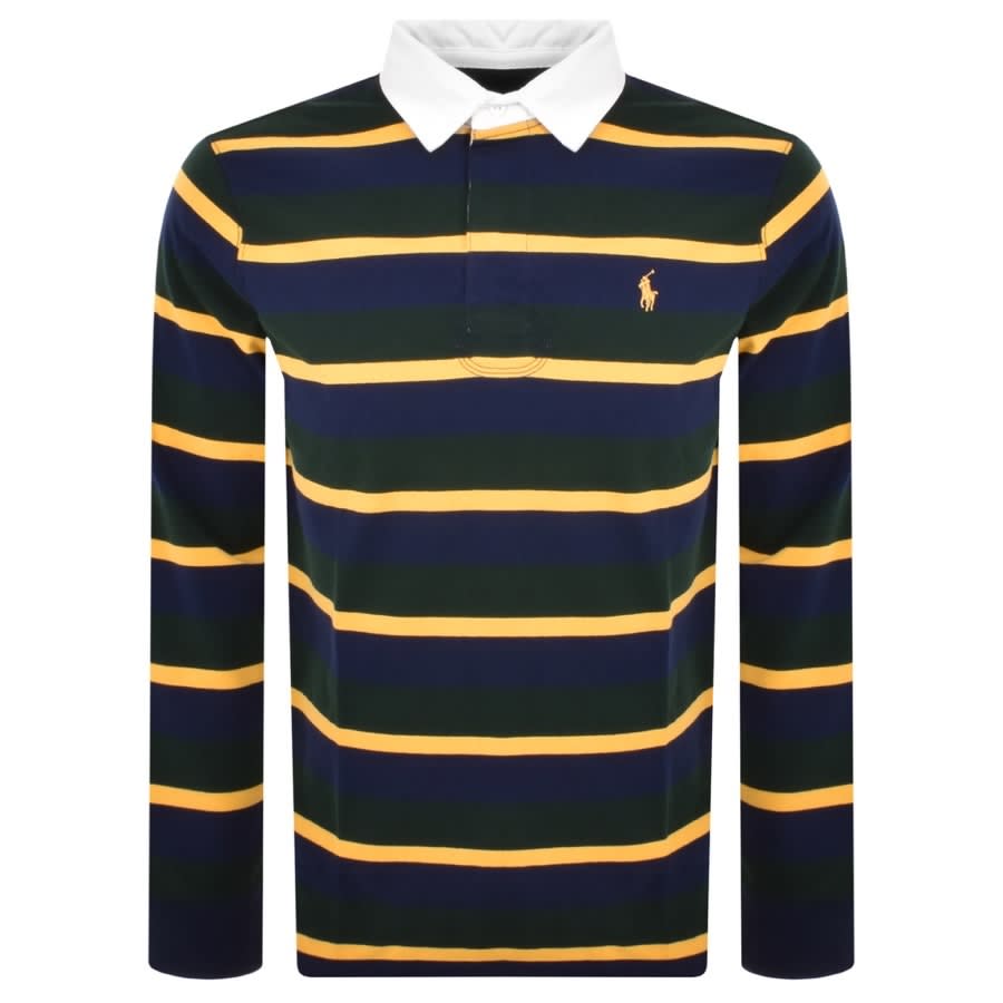 Ralph Lauren Long Sleeve Rugby Polo T Shirt Green | Mainline Menswear ...