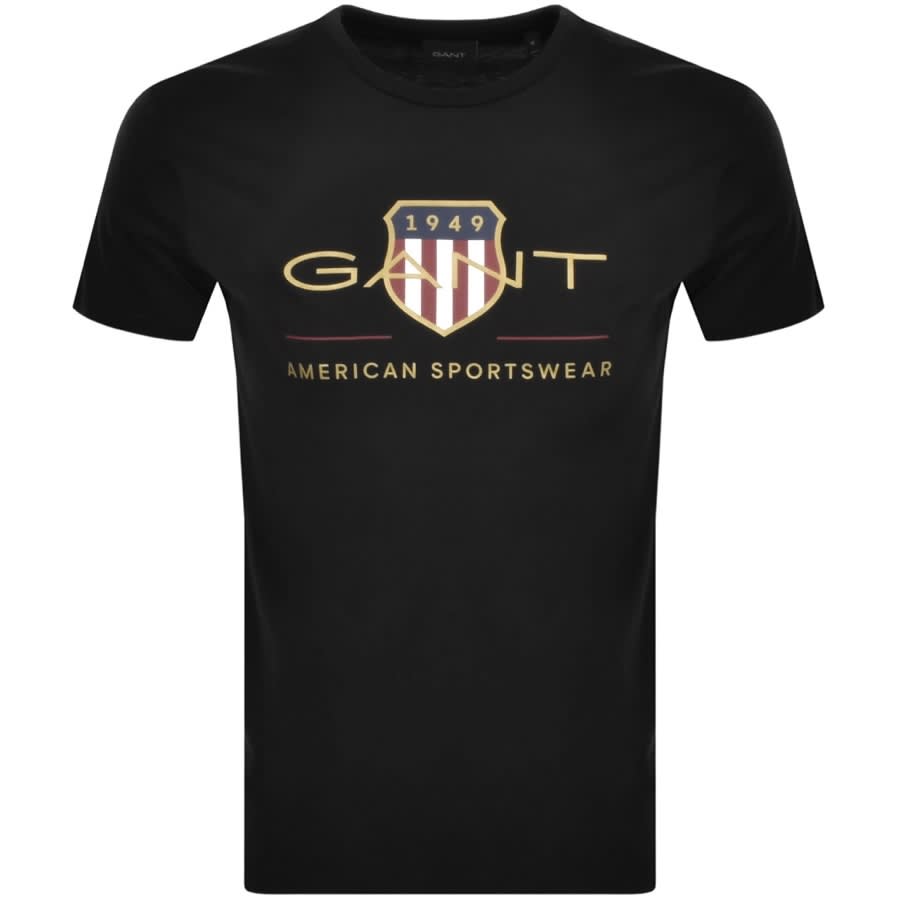 Gant Original Shield Crest T Shirt Black | Mainline Menswear United States