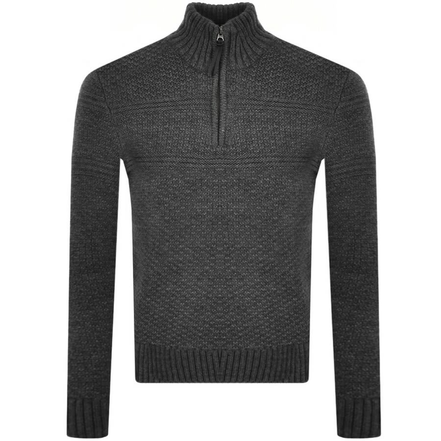 Superdry Jacob Henley Half Zip Knit Jumper Grey | Mainline Menswear