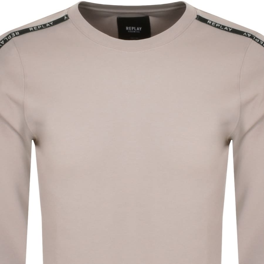 Alternative Image for ProductReplay Crew Neck Sweatshirt Beige2