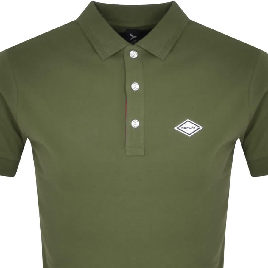 Replay Short Sleeved Logo Polo T Shirt Green | Mainline Menswear United  States