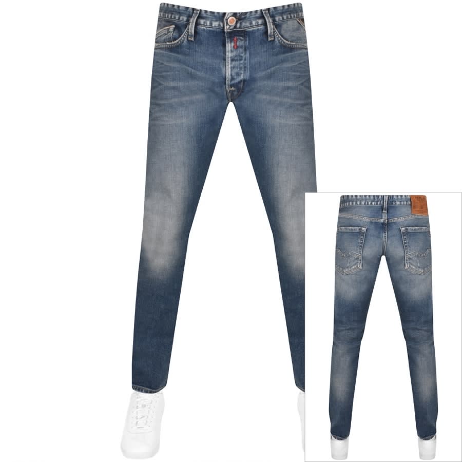 Replay Waitom Regular Slim Jeans Blue | Mainline Menswear