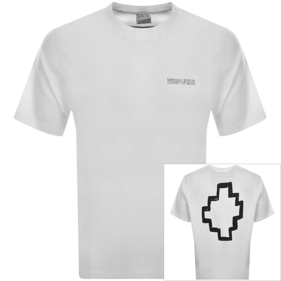 Marcelo Burlon Tempera Cross T Shirt White | Mainline Menswear Canada