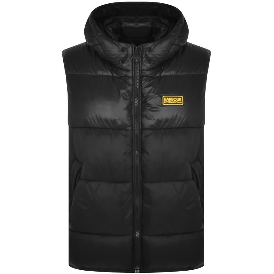 Barbour International Hooded Balfour Gilet Black | Mainline