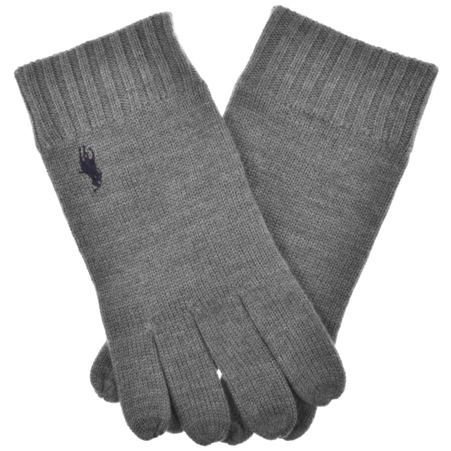 Ralph Lauren Wool Gloves Grey | Mainline Menswear United States